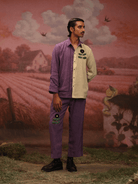 Winglore - Half & Half: Purple flower Hand Embroidered Shirt & Pants - CiceroniCo-ord setWinglore