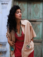 Winglore - Hand Embroiderd Kosa Silk Ladybug Luck Oversized Shirt - CiceroniUnisex ShirtsWinglore