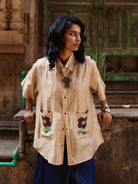 Winglore - Hand Embroiderd Kosa Silk Prim & Primrose Flower Oversized Shirt - CiceroniUnisex ShirtsWinglore
