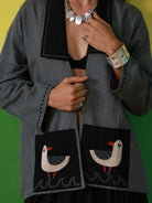Winglore - Hand Embroidered Birds Linen Unisex Kimono Jacket - CiceroniJacketWinglore