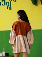 Winglore - Hand Embroidered Sardines Linen V-Neck Dress - CiceroniDressesWinglore