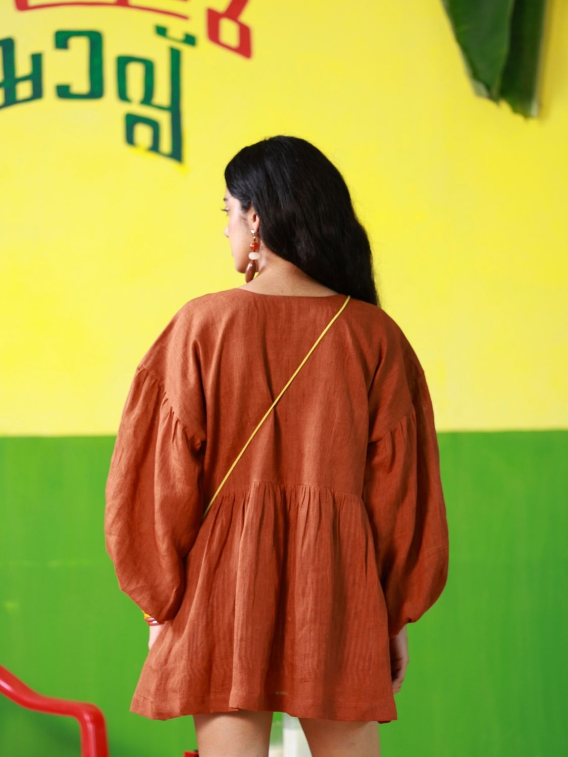 Winglore - Hand Embroidered Seahorses Linen V-Neck Dress - CiceroniDressesWinglore