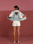 Winglore - Icy Blue Hand Embroidered Gilet - CiceroniJacketsWinglore