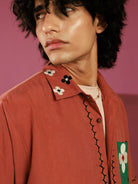 Winglore - Petal Patch Hand Embroiderd Pure Linen Oversized Shirt - CiceroniUnisex ShirtsWinglore