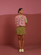 Winglore - Pink Doves Hand Embroidered Gilet - CiceroniJacketsWinglore