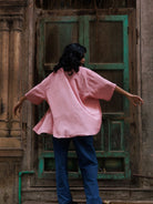 Winglore - Pink Slub Cotton Hand-Embroidered Oversized Shirt - CiceroniUnisex ShirtsWinglore