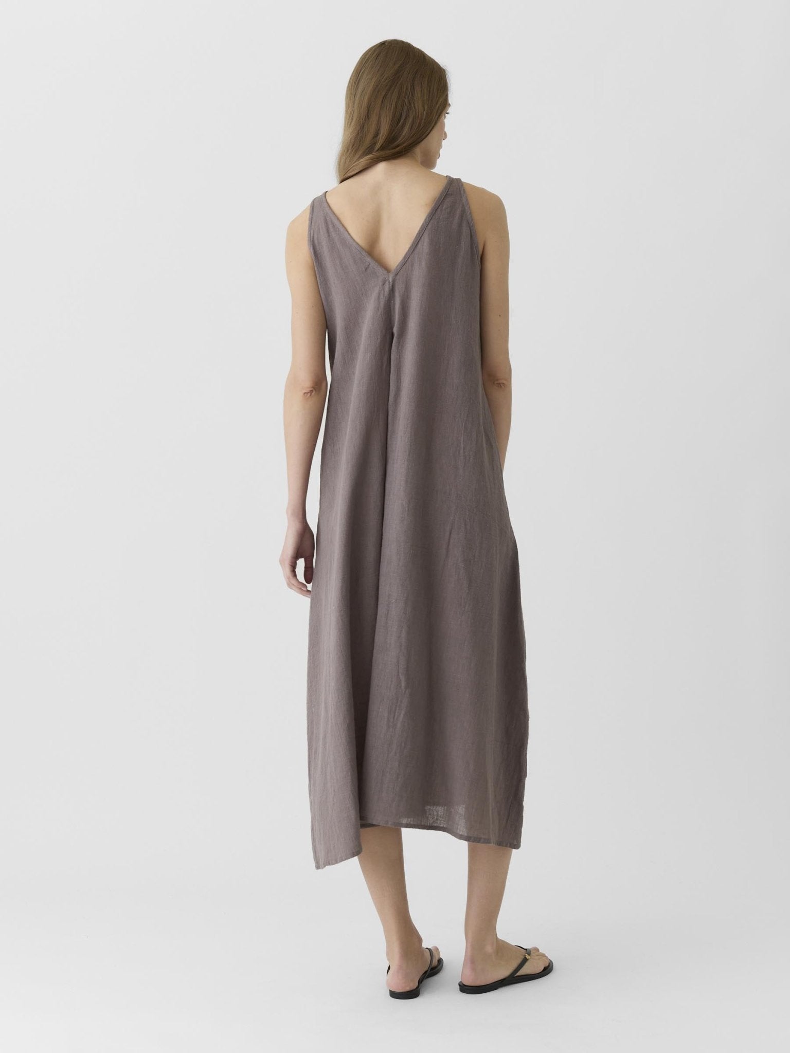 Women's A - Line Maxi Dress - Grayish Brown - CiceroniDressesMareen