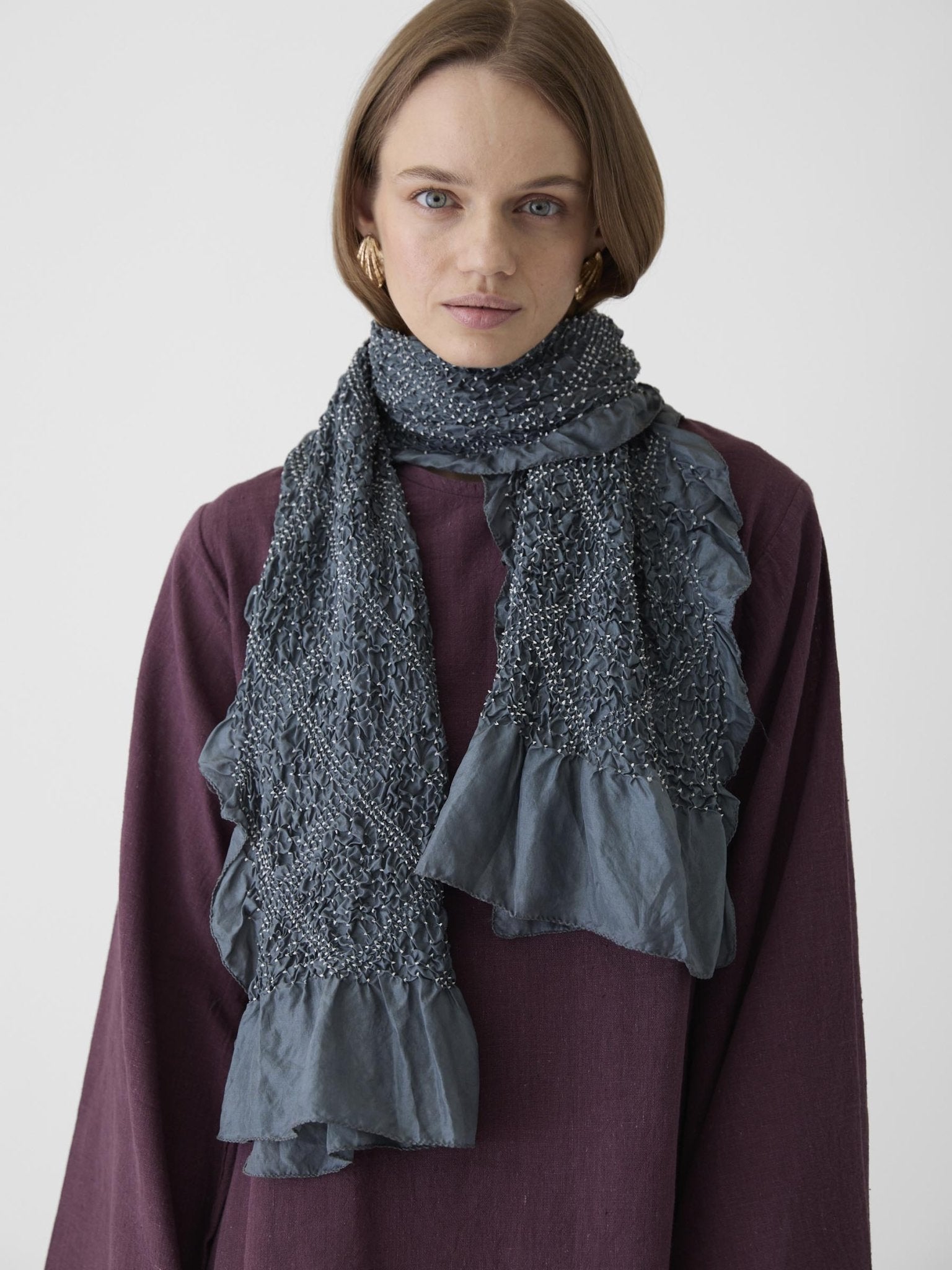 Women's Bell Sleeve Short Dress - Aubergine Purple - CiceroniDressesMareen