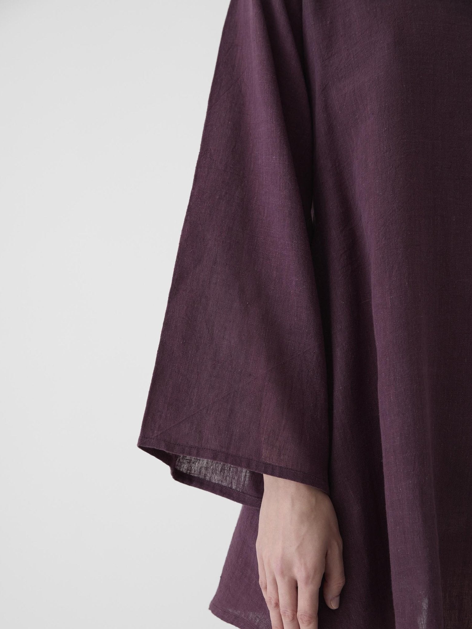 Women's Bell Sleeve Short Dress - Aubergine Purple - CiceroniDressesMareen