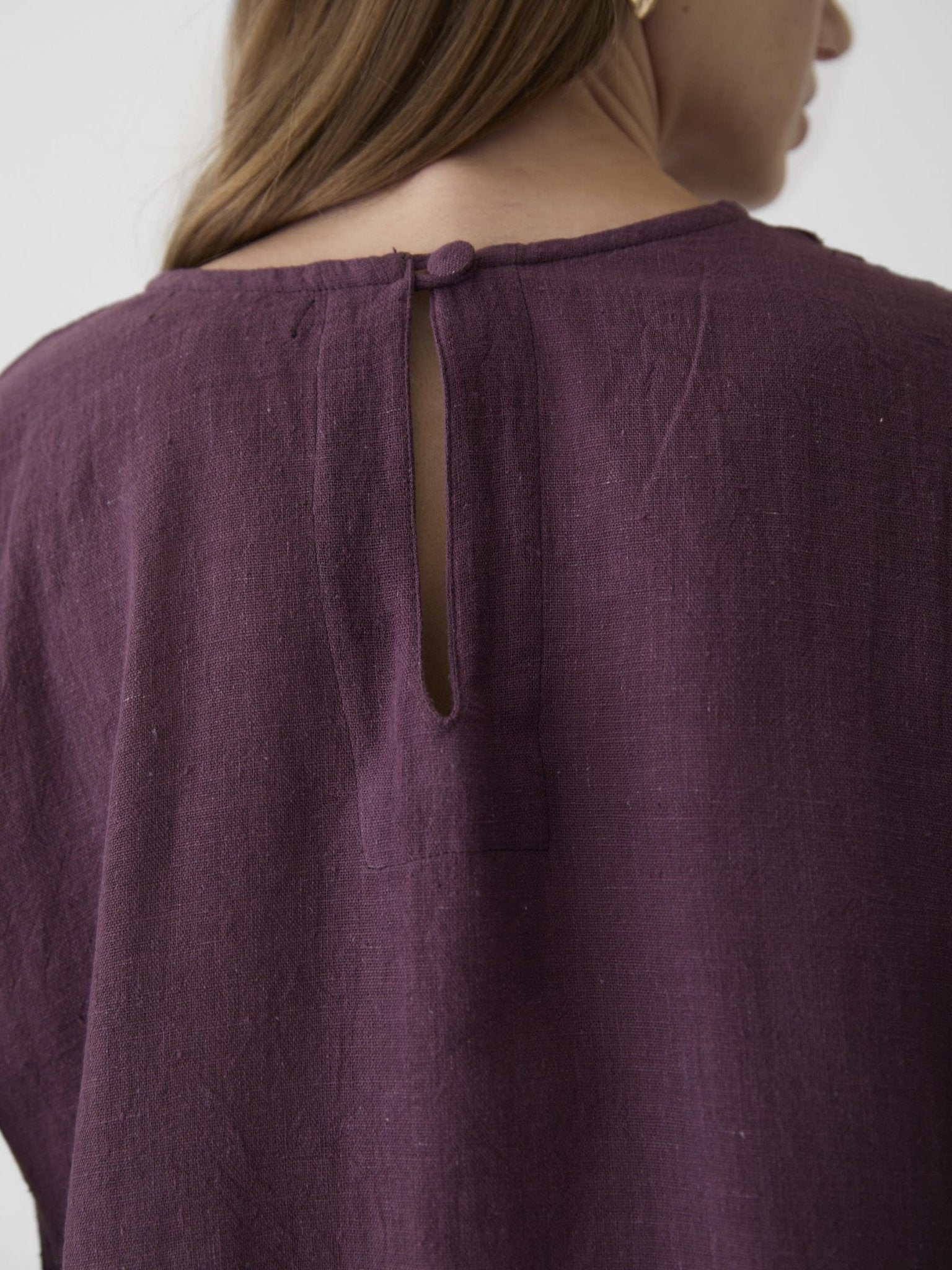 Women's Bell Sleeve Short Dress - Aubergine Purple - CiceroniDressesMareen