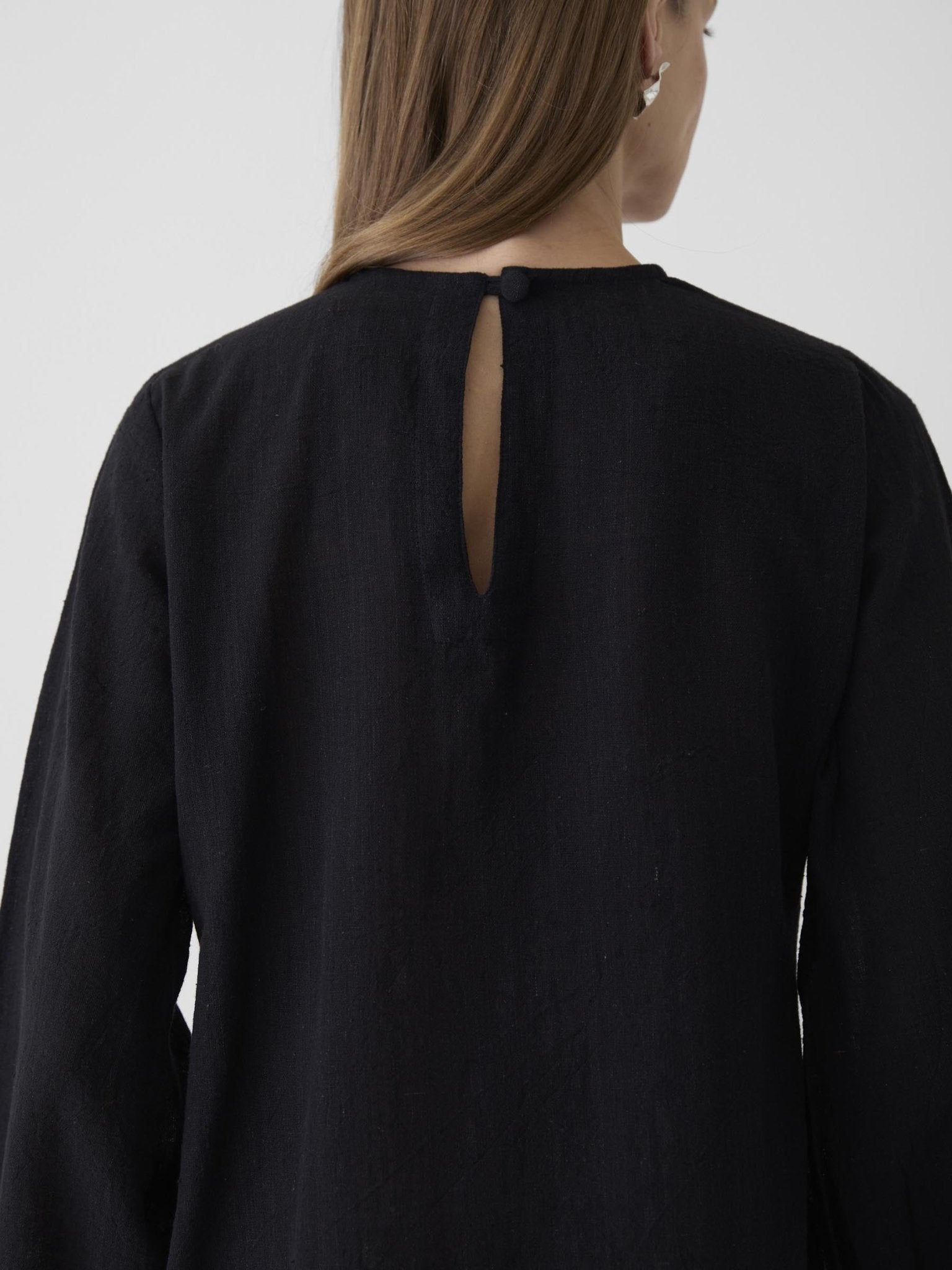 Women's Bell Sleeve Short Dress - Black - CiceroniDressesMareen