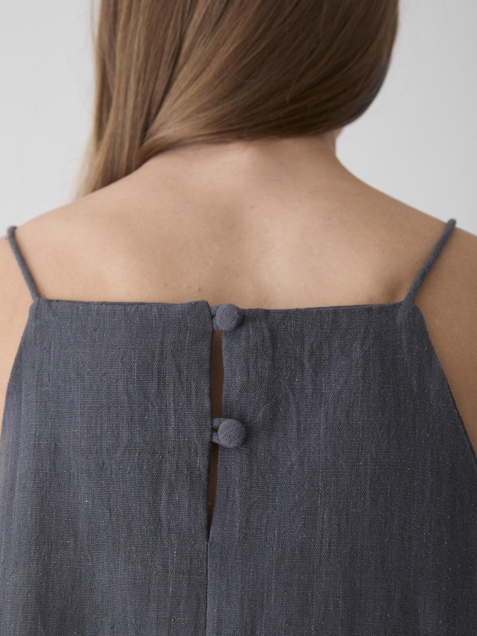 Women's High Neck Spaghetti Top - Graphite Gray - CiceroniTopsMareen