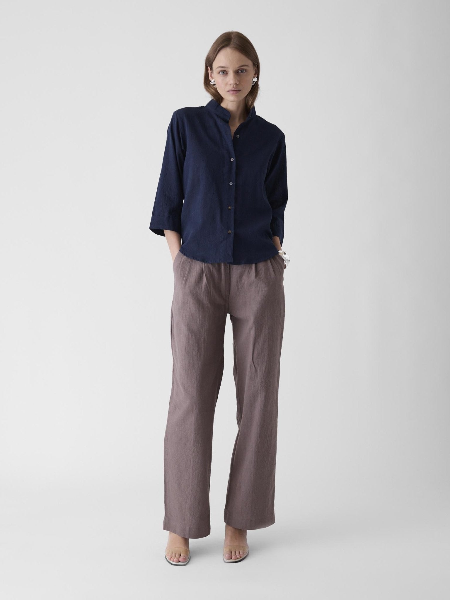 Women's Loose Sleeve Shirt - Navy Blue - CiceroniWomen ShirtsMareen