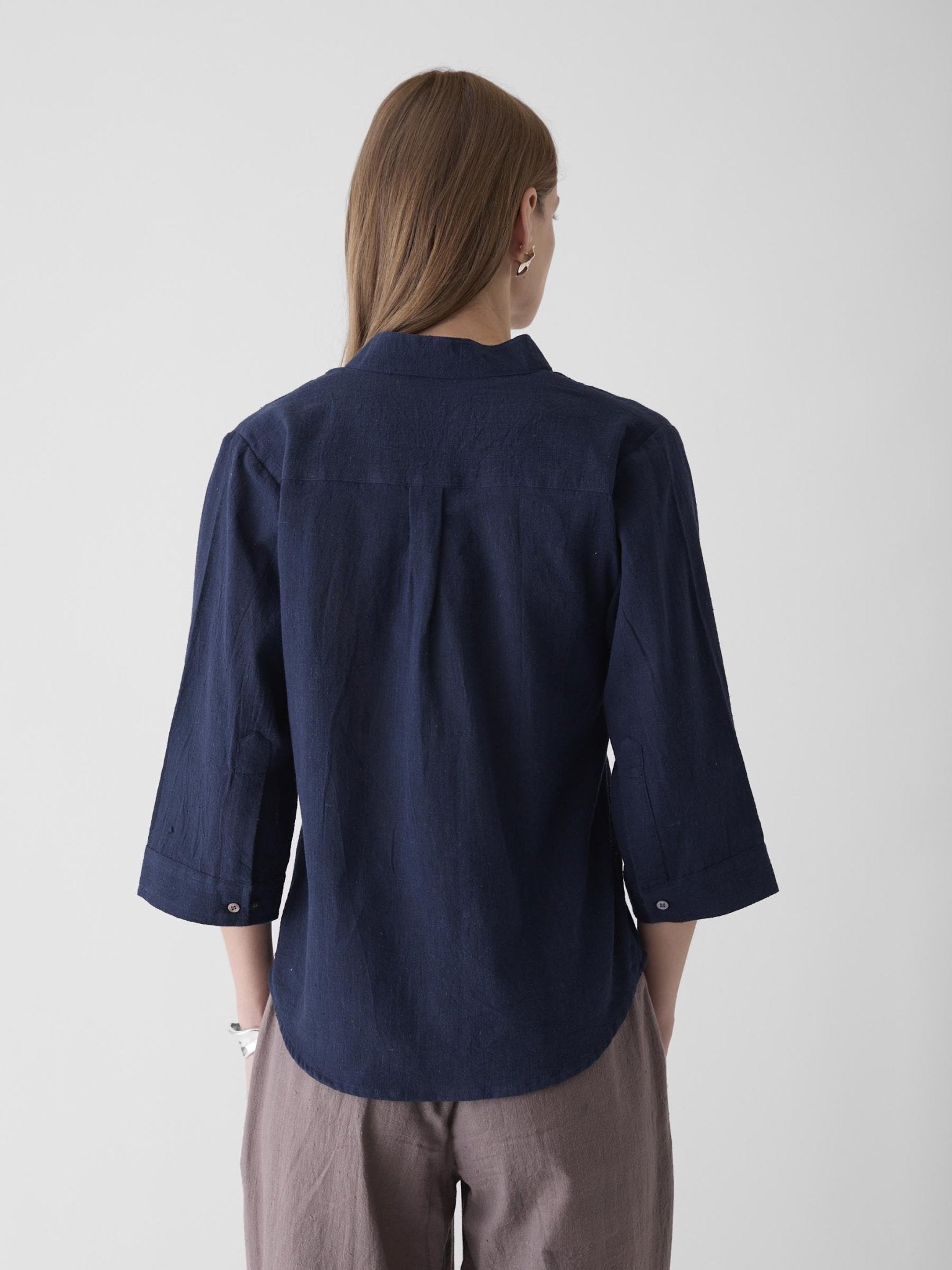 Women's Loose Sleeve Shirt - Navy Blue - CiceroniWomen ShirtsMareen
