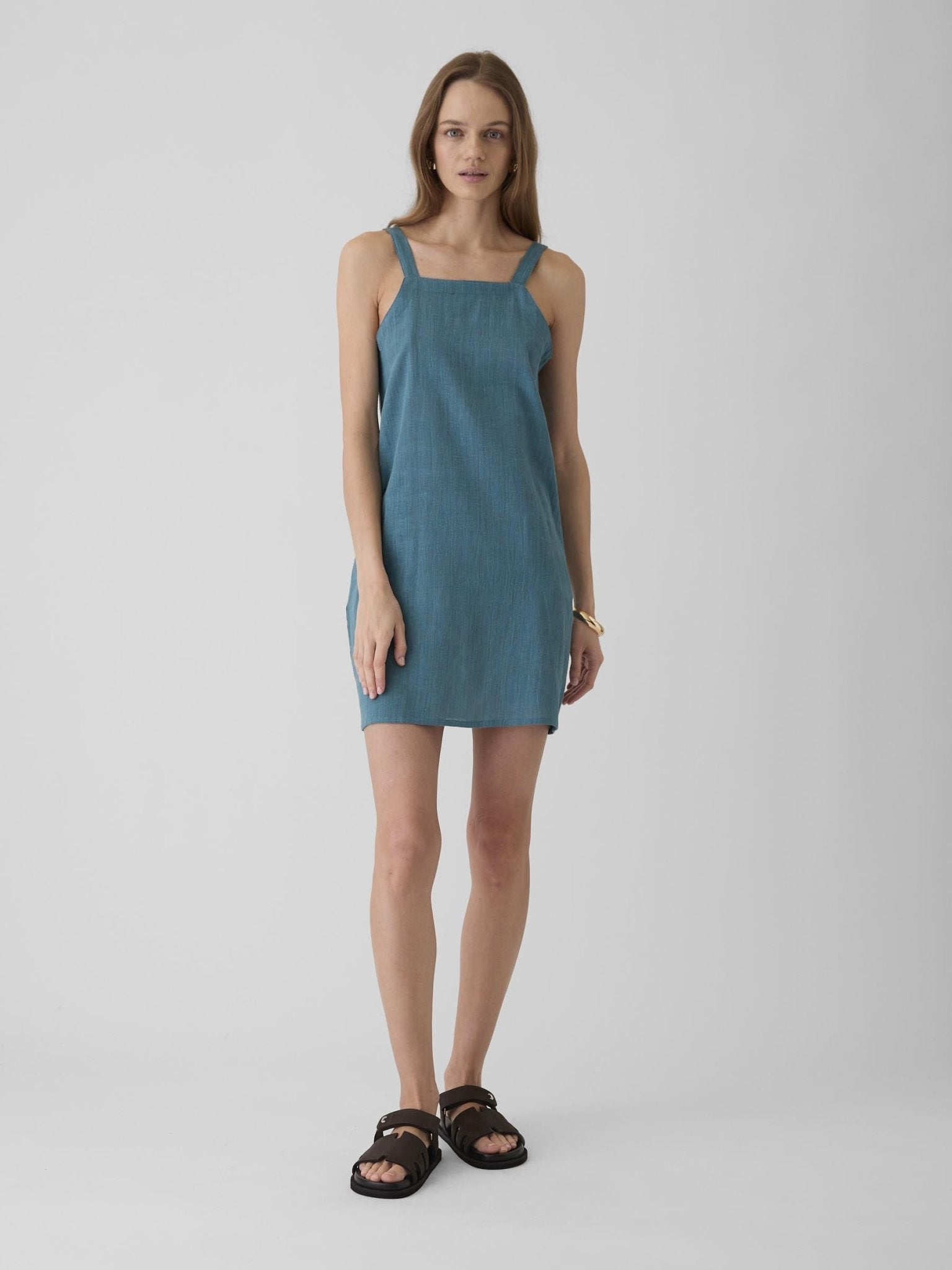 Women's Short Dress - Dark Cyan Blue - CiceroniDressesMareen