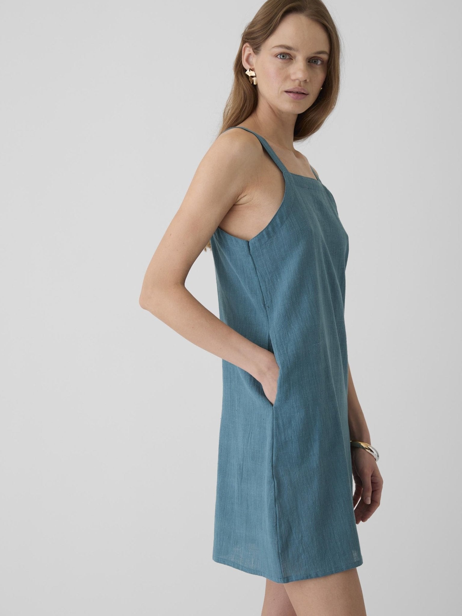 Women's Short Dress - Dark Cyan Blue - CiceroniDressesMareen