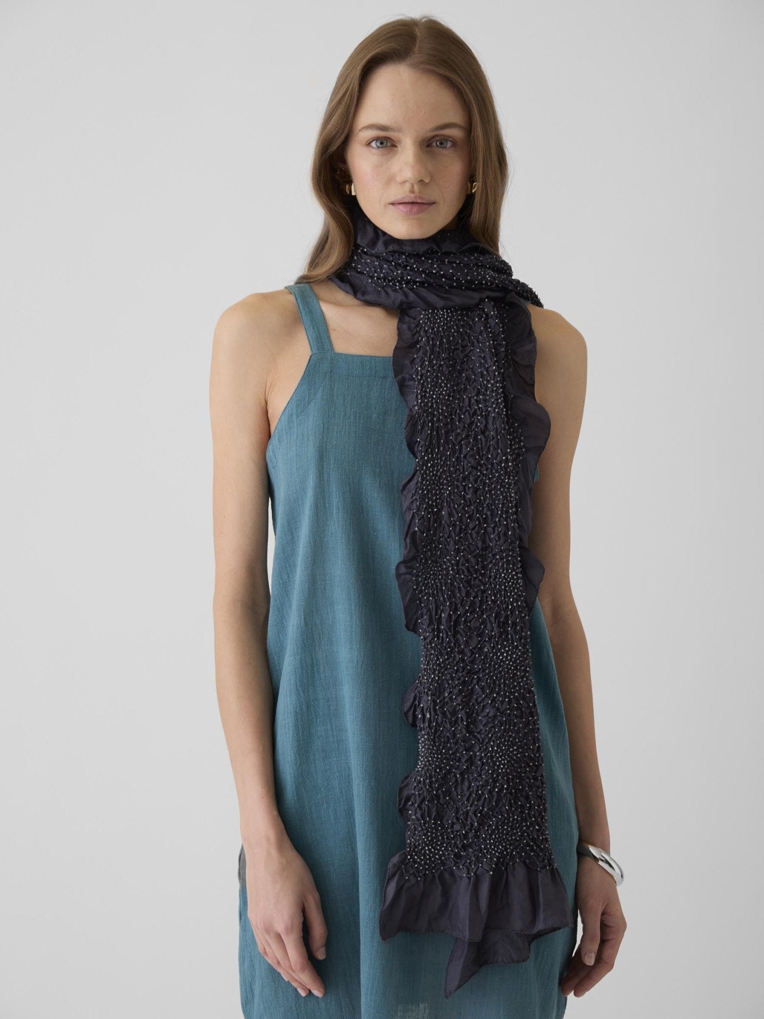 Women's Short Dress - Dark Cyan Blue - CiceroniDressesMareen