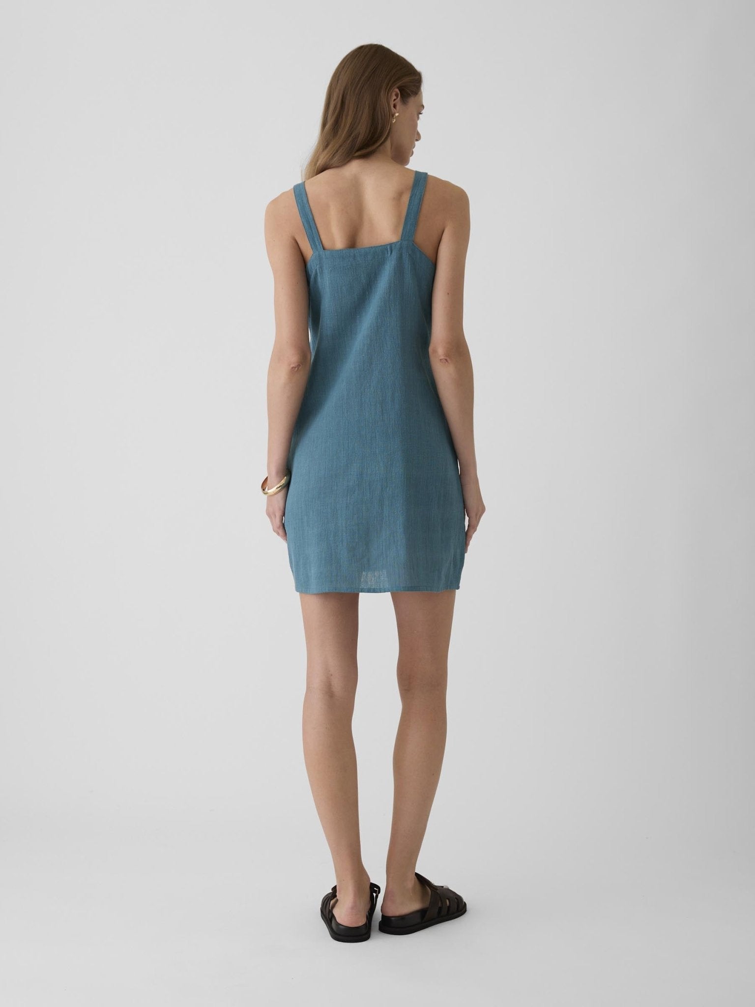 Women's Short Dress - Dark Cyan Blue - CiceroniDressesMareen