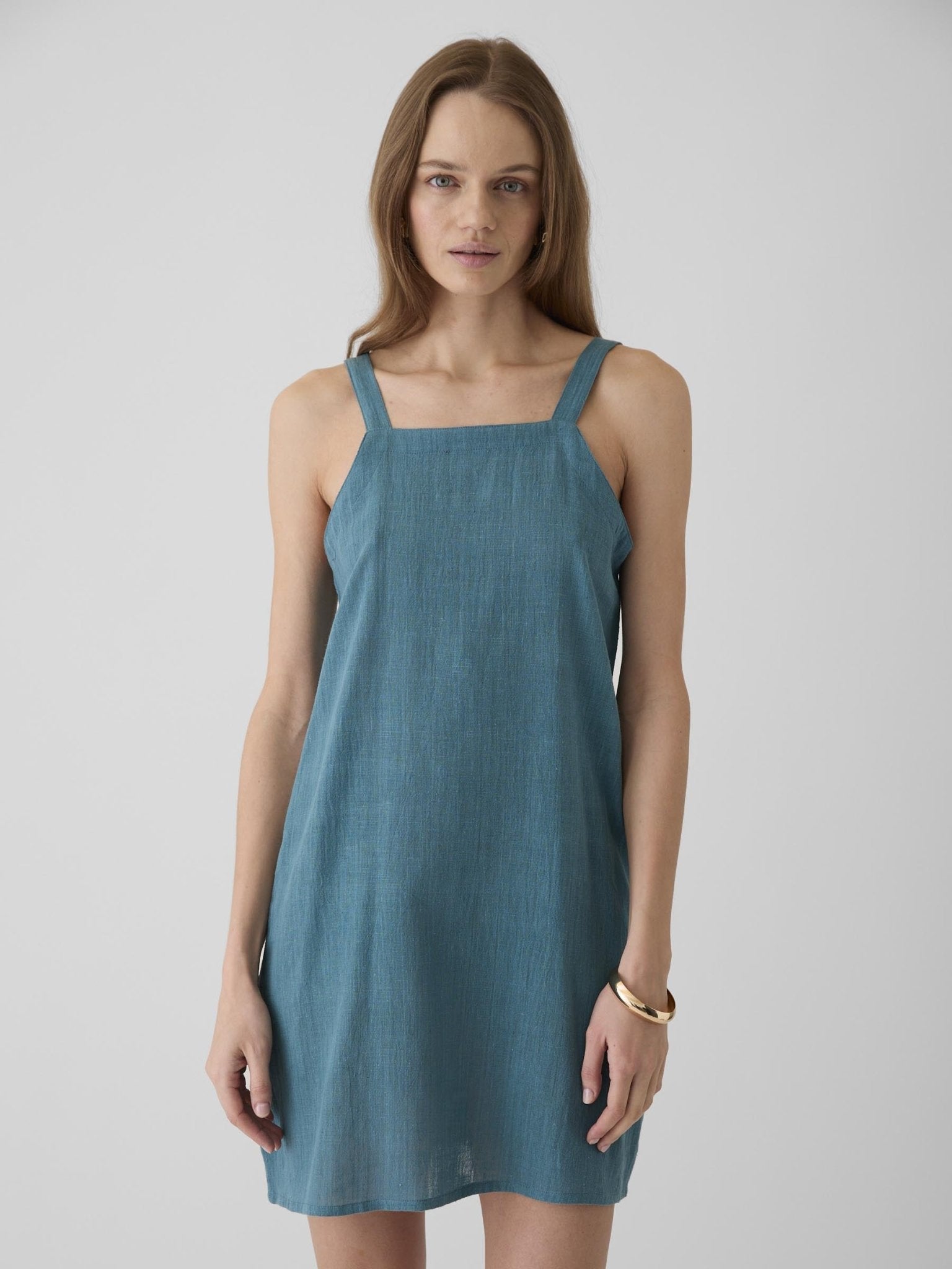 Women's Short Dress - Dark Cyan Blue - CiceroniDressesMareen