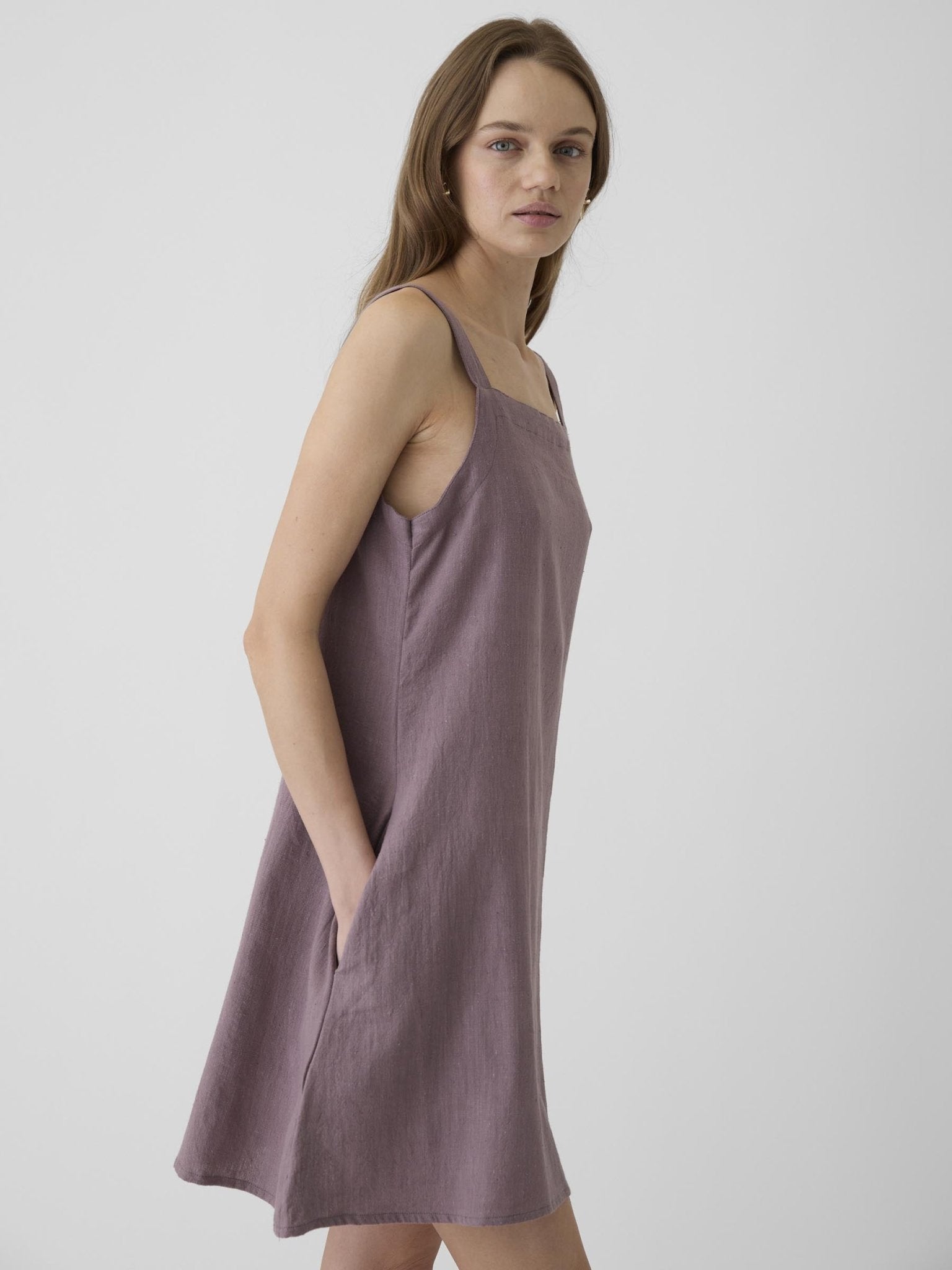 Women's Short Dress - Mauve Purple - CiceroniDressesMareen