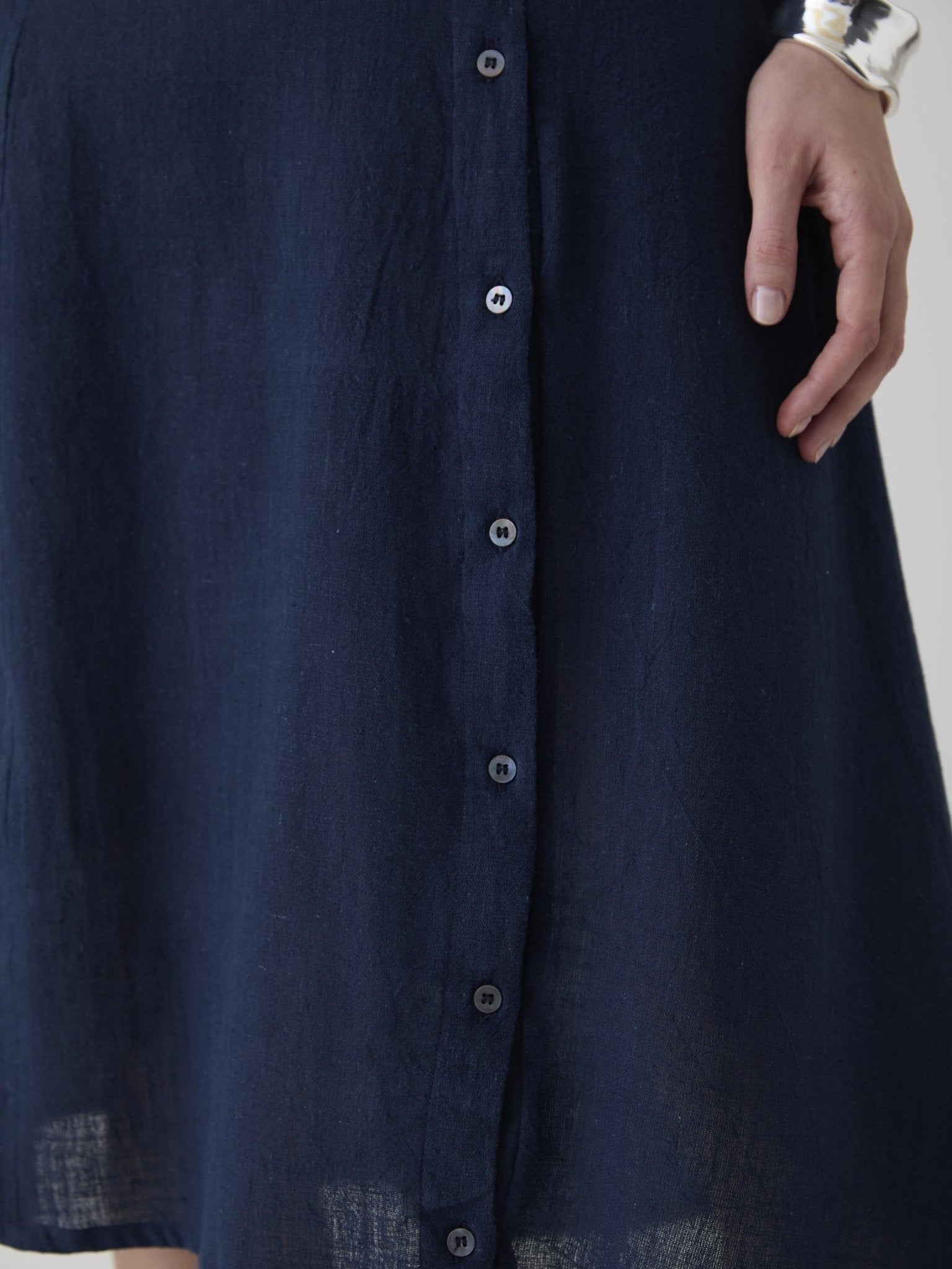 Women's Slit Dress - Navy Blue - CiceroniDressesMareen