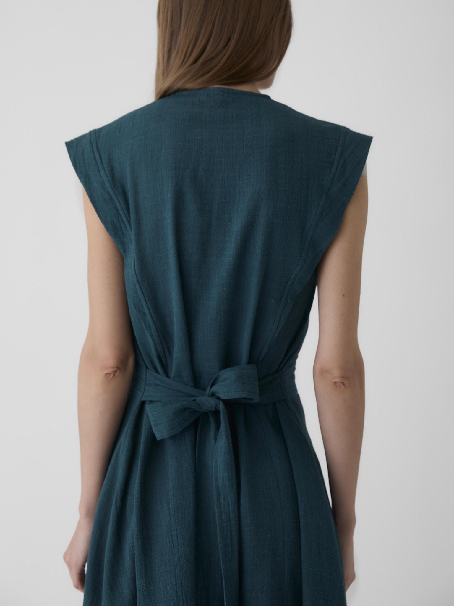 Women's Slit Dress - Teal Green - CiceroniDressesMareen