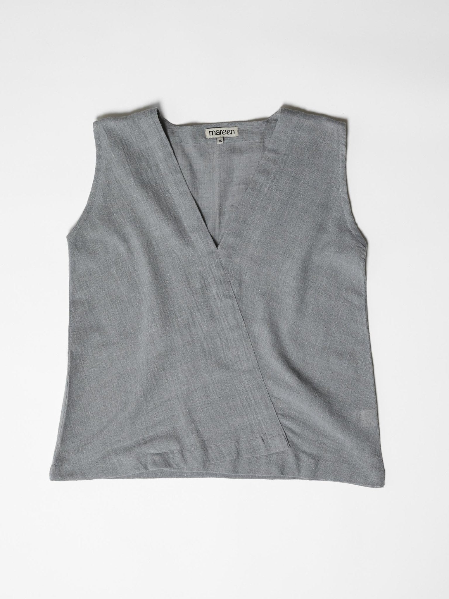 Women's V - Neck Crop Top - Greenish Gray - CiceroniTopsMareen