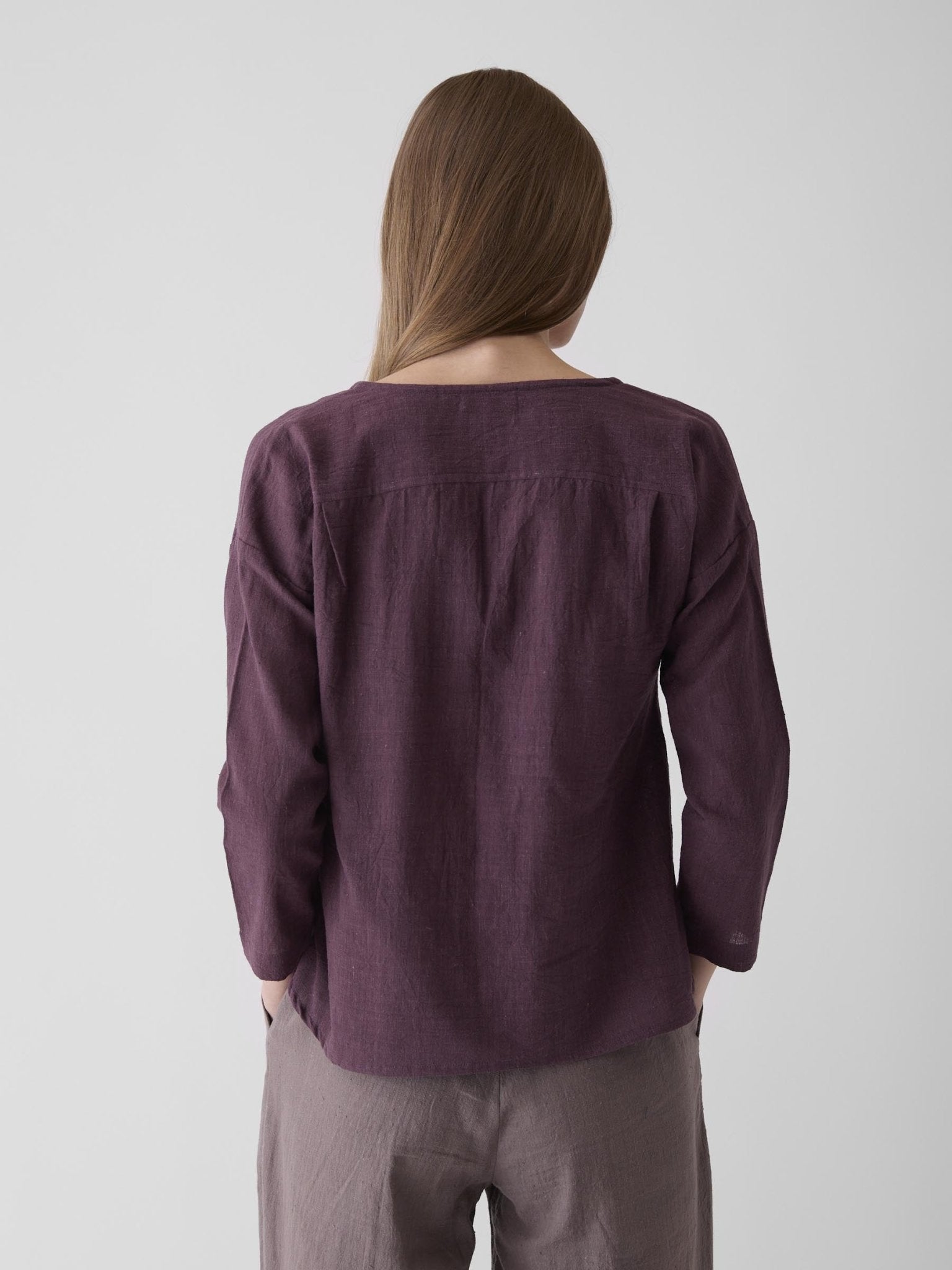 Women's V - Neck Shirt - Aubergine Purple - CiceroniWomen ShirtsMareen