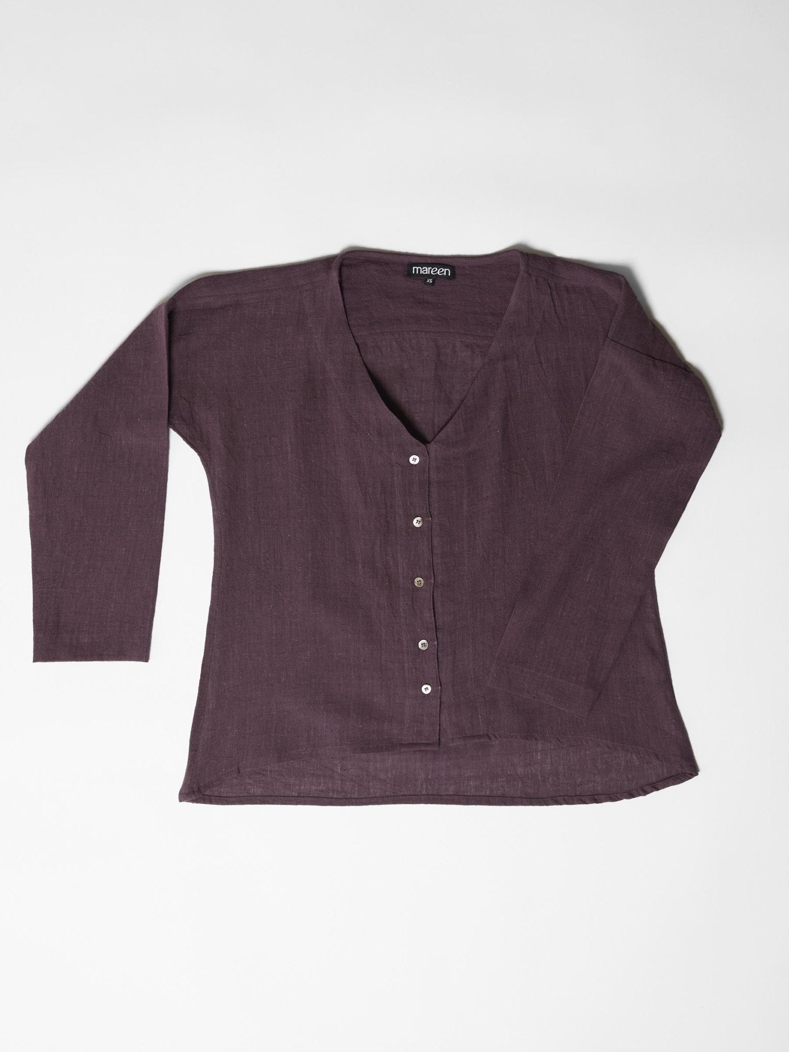 Women's V - Neck Shirt - Aubergine Purple - CiceroniWomen ShirtsMareen