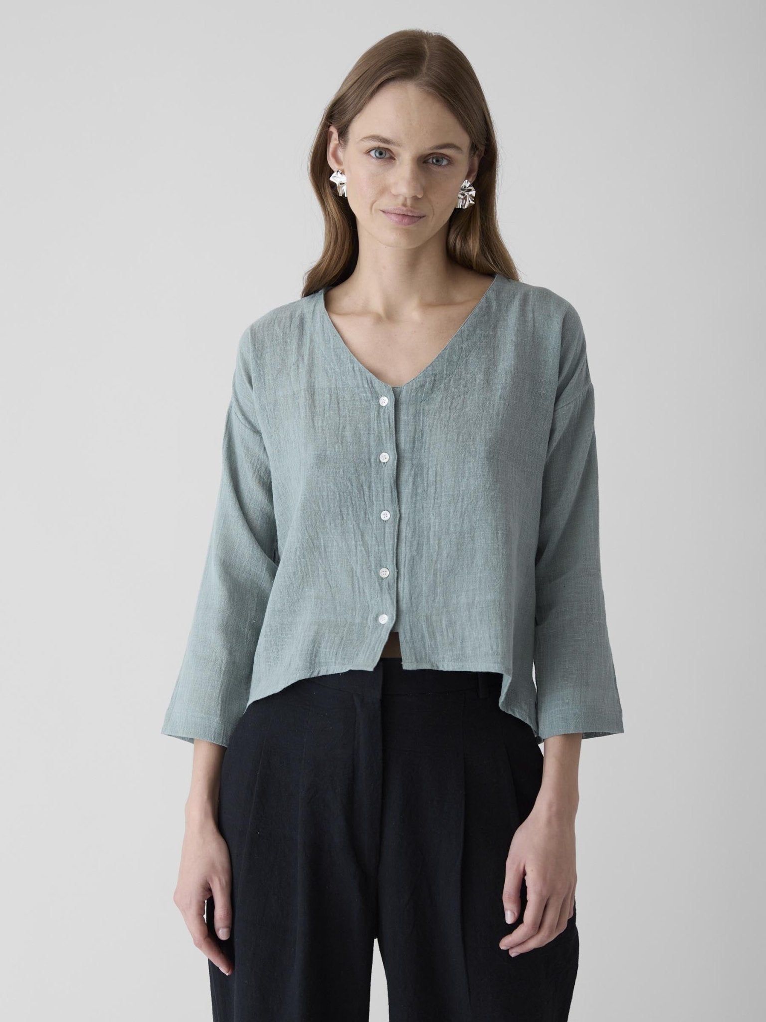 Women's V - Neck Shirt - Mint Green - CiceroniWomen ShirtsMareen