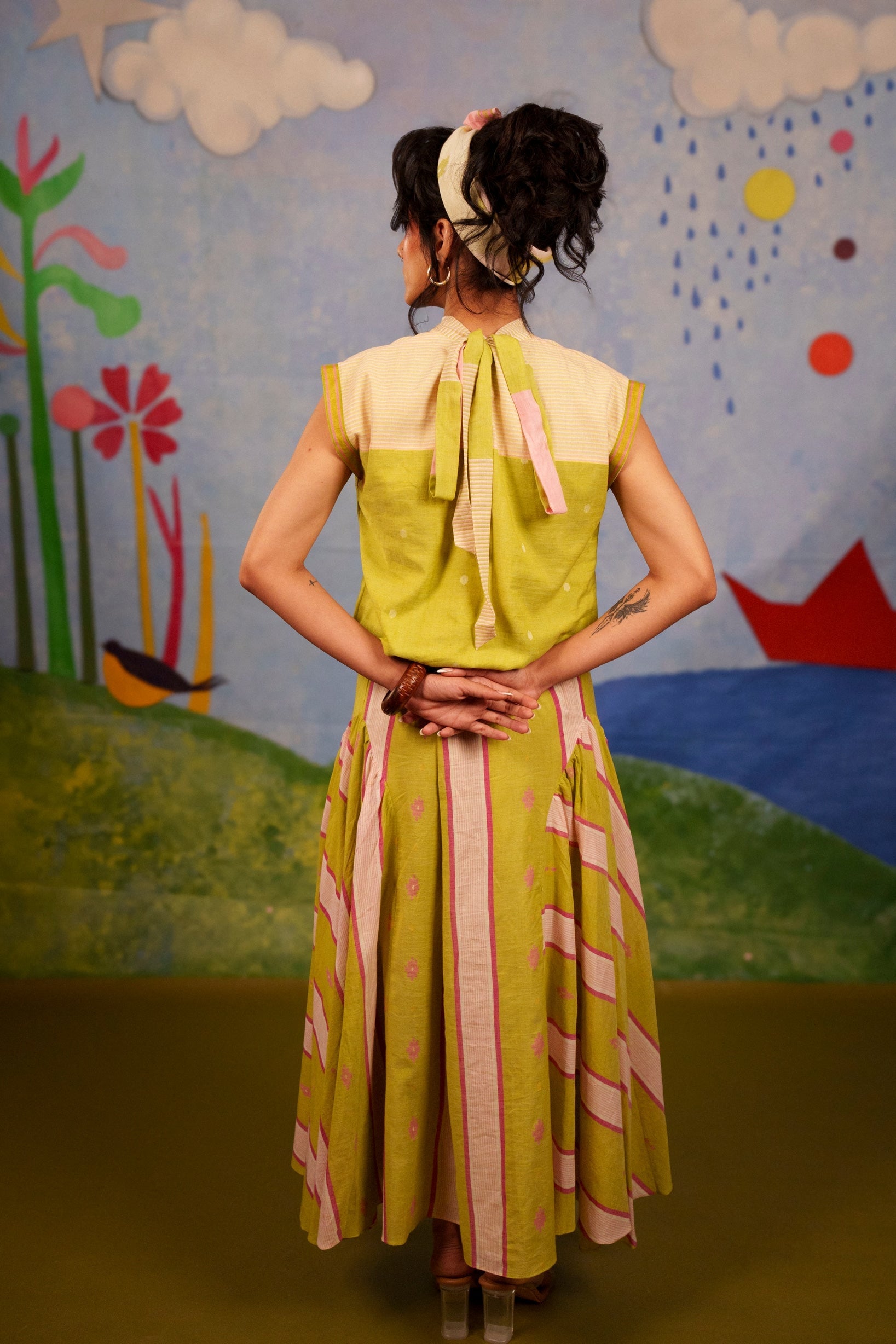 Wonder High Neck Tie Up Top & Skirt - CiceroniSkirt SetBhomra