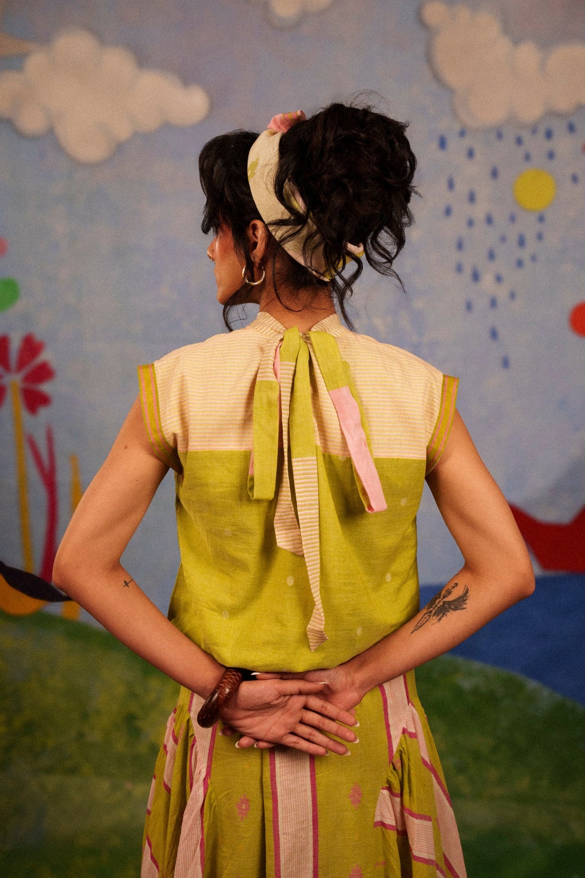 Wonder High Neck Tie Up Top - CiceroniTopsBhomra