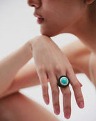 Wooden Turquoise Ring - CiceroniRingUnbent