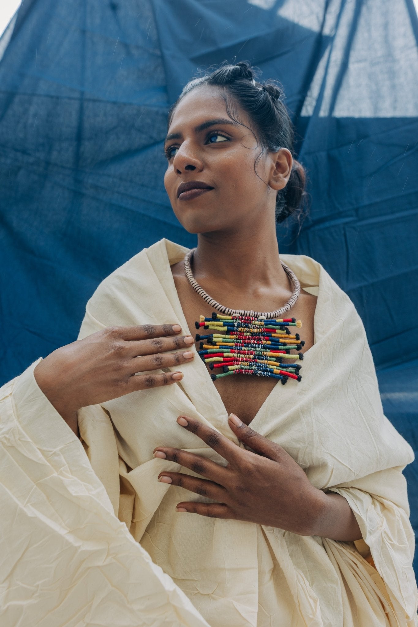 Woven Horizon Necklace - Multicolor - CiceroniNeckpieceBandish