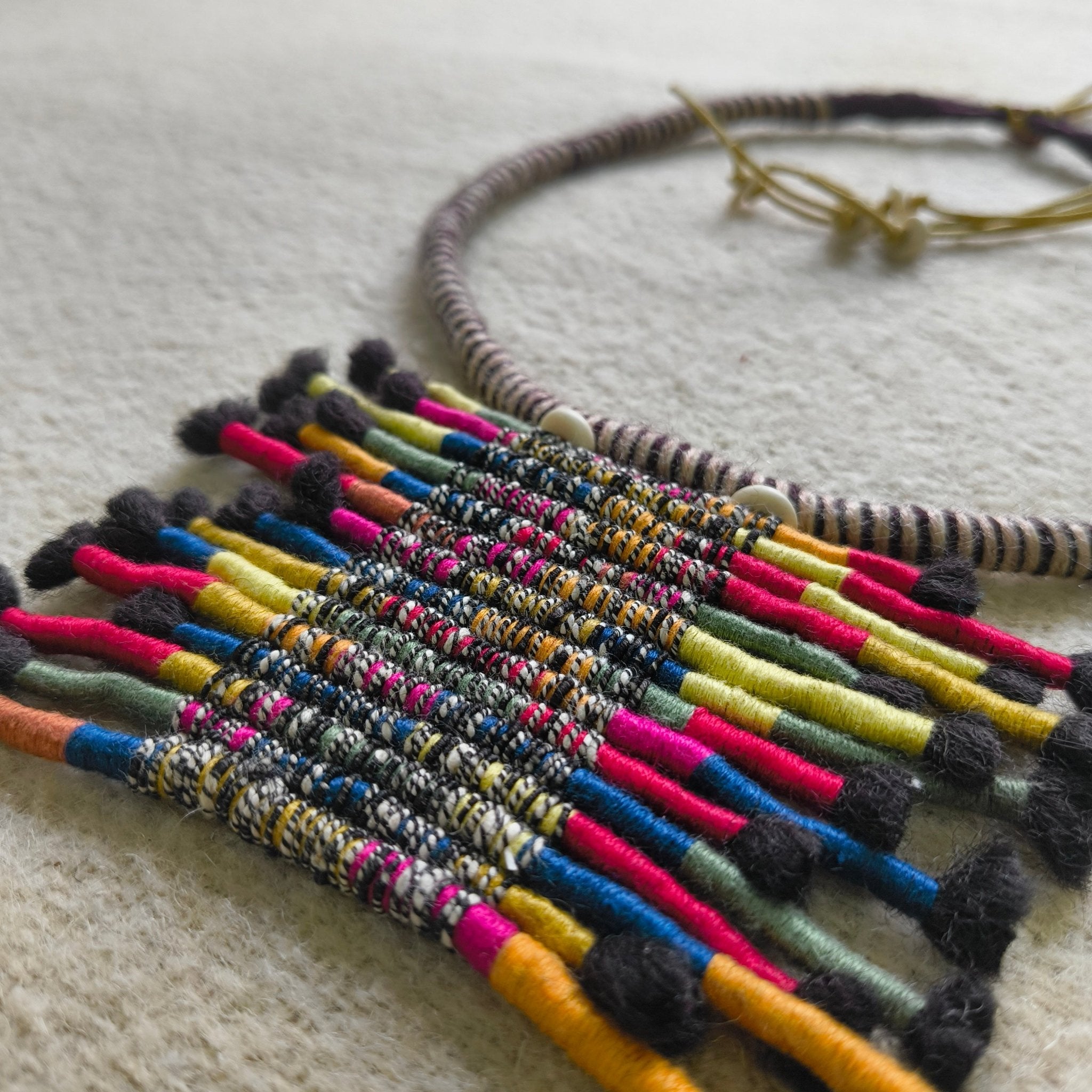 Woven Horizon Necklace - Multicolor - CiceroniNeckpieceBandish