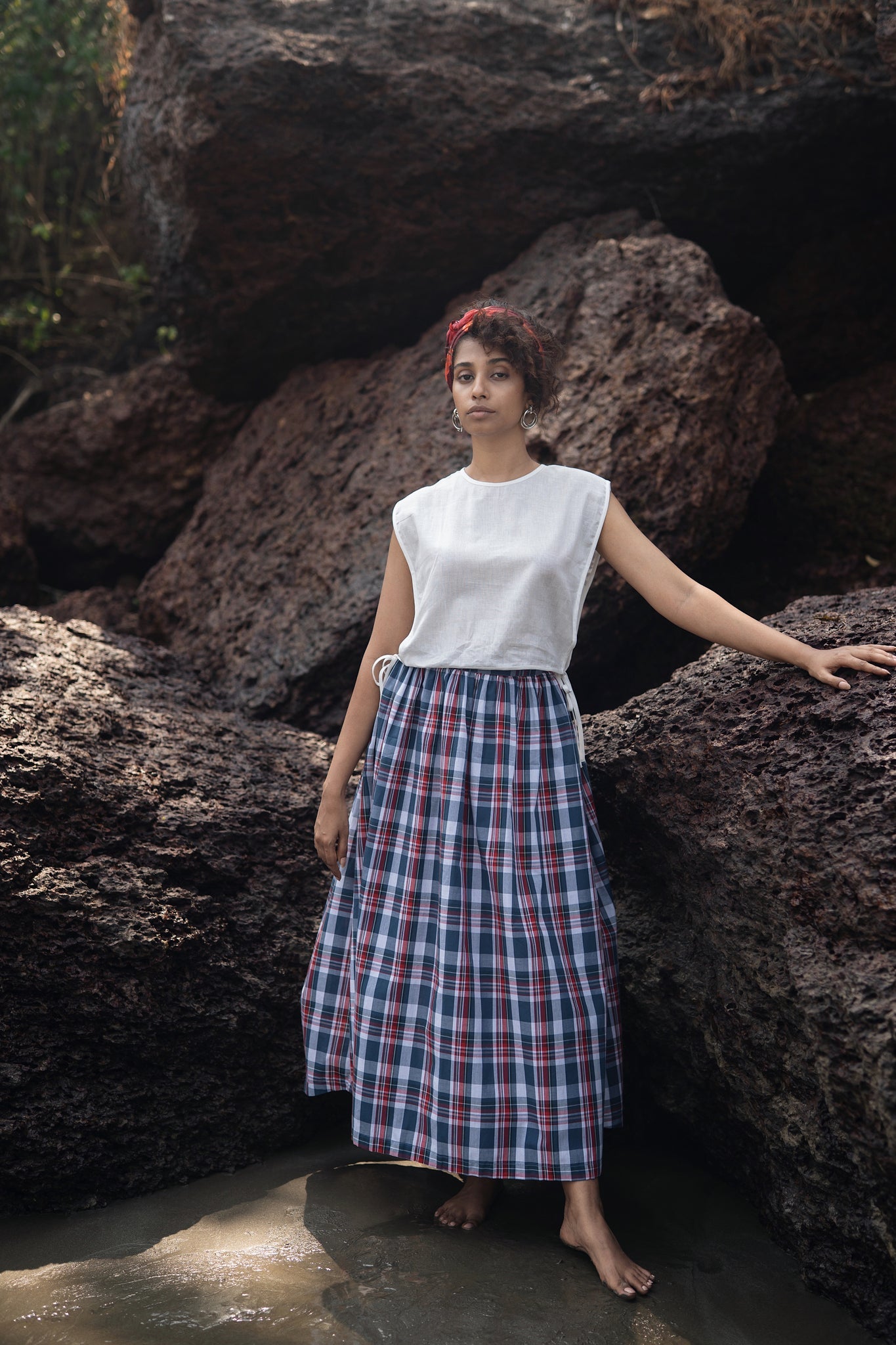 Wrap Skirt Set - Blue and White - CiceroniSkirt SetRAAS Life