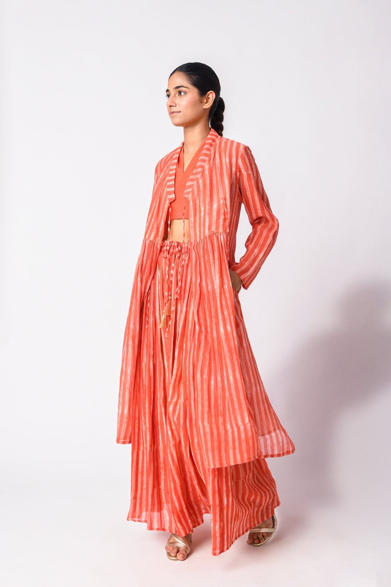 Wrap Tie Coral Co - Ord Set - CiceroniCo - ord SetJayati Goenka