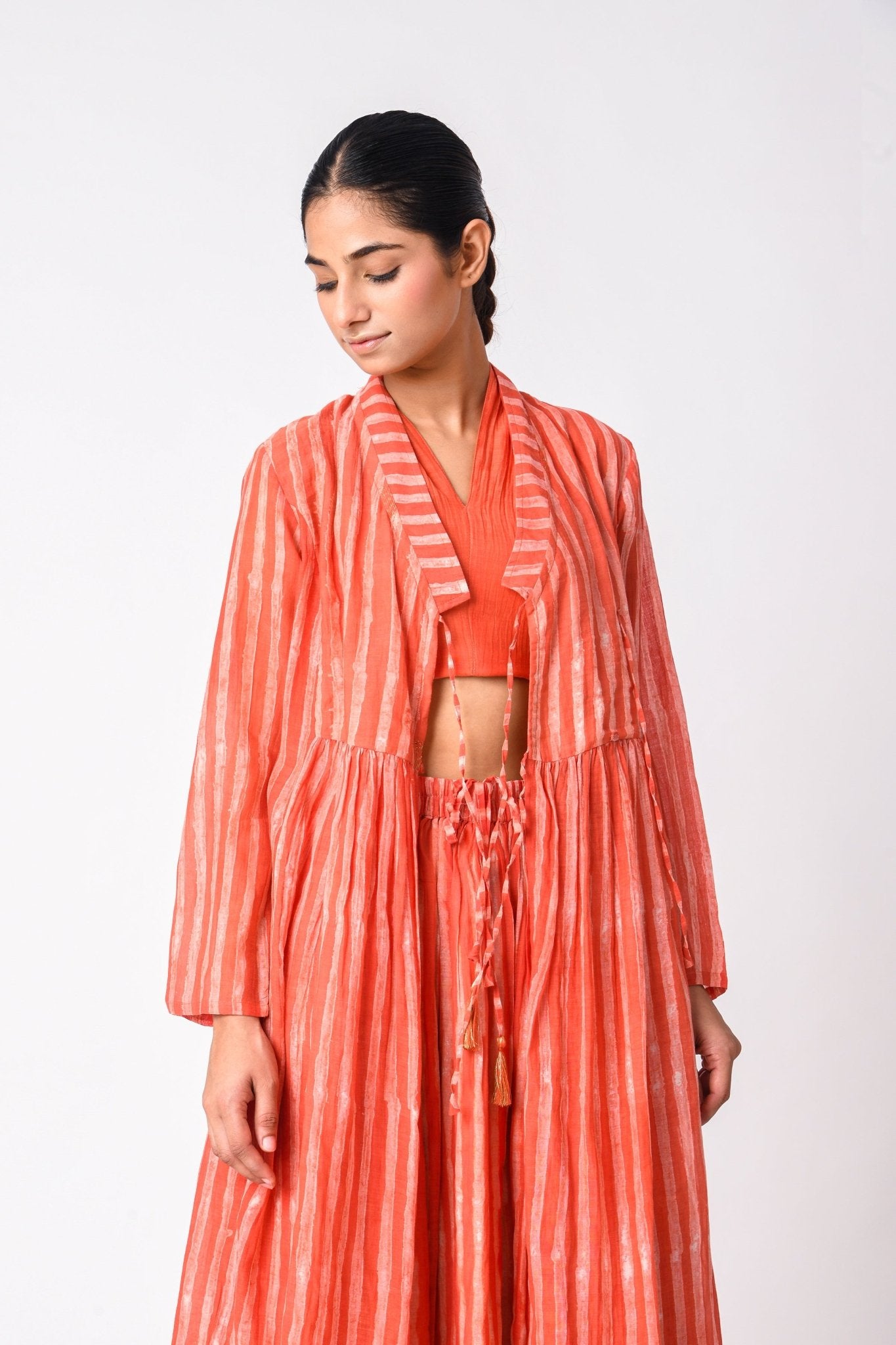 Wrap Tie Coral Co - Ord Set - CiceroniCo - ord SetJayati Goenka