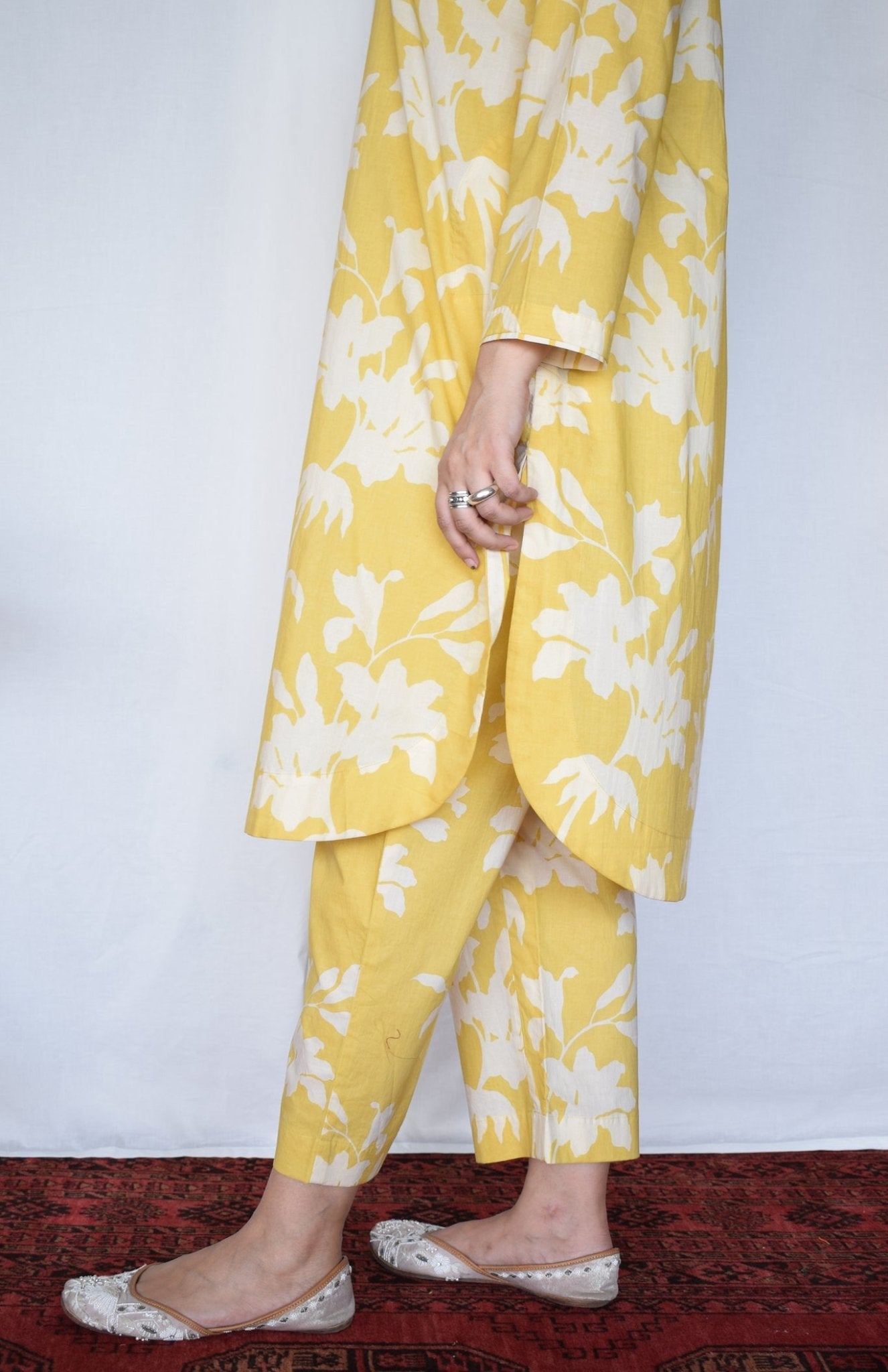 Yellow Floral Co - ord Set - CiceroniKurta Set, Everyday WearHouse of Moxa