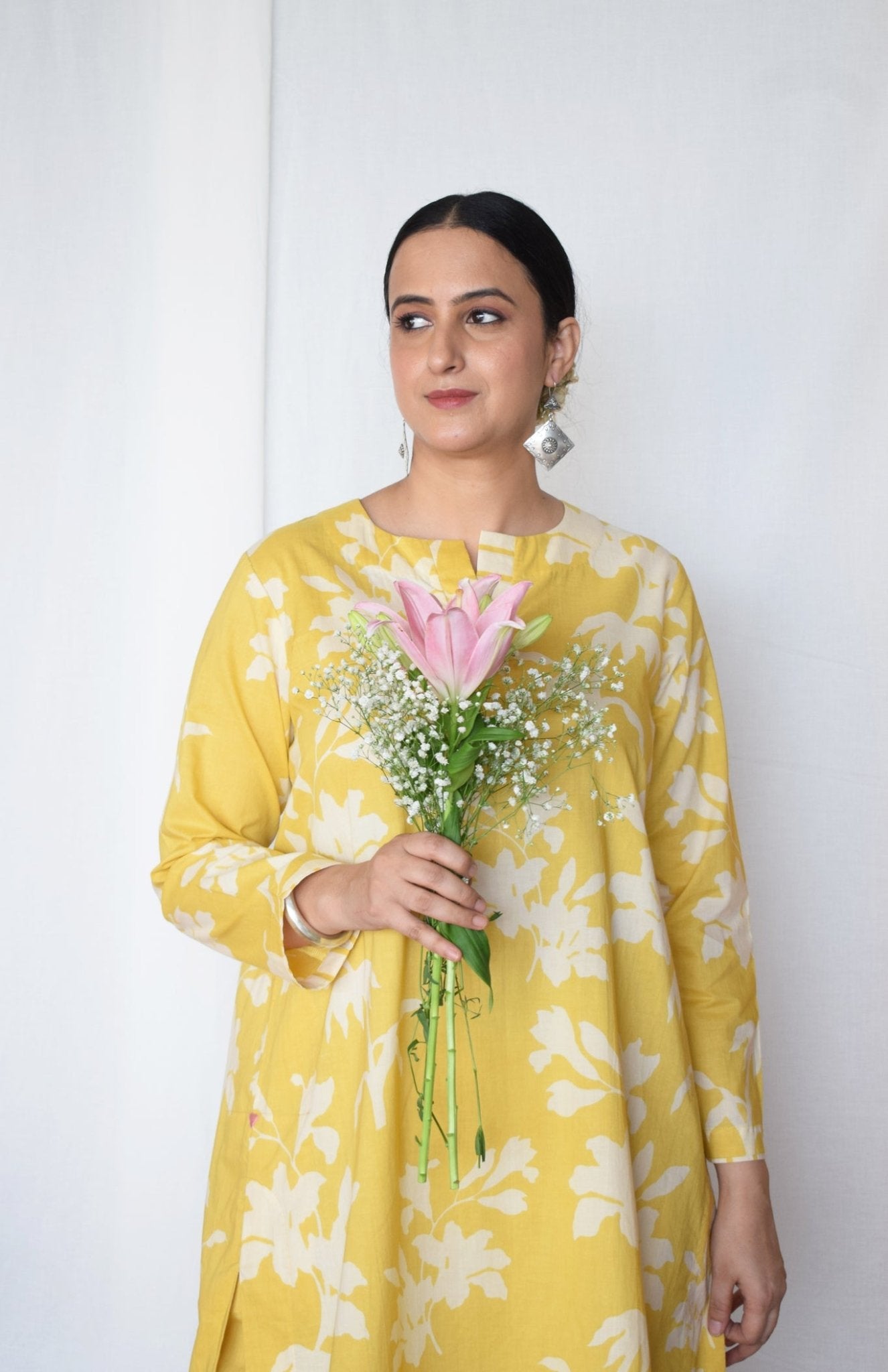 Yellow Floral Co - ord Set - CiceroniKurta Set, Everyday WearHouse of Moxa