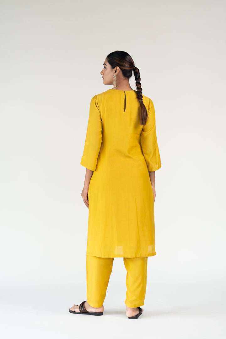 Yellow Gulzar Kurta (Set of 2) - CiceroniKurta Set, Festive WearNirjara