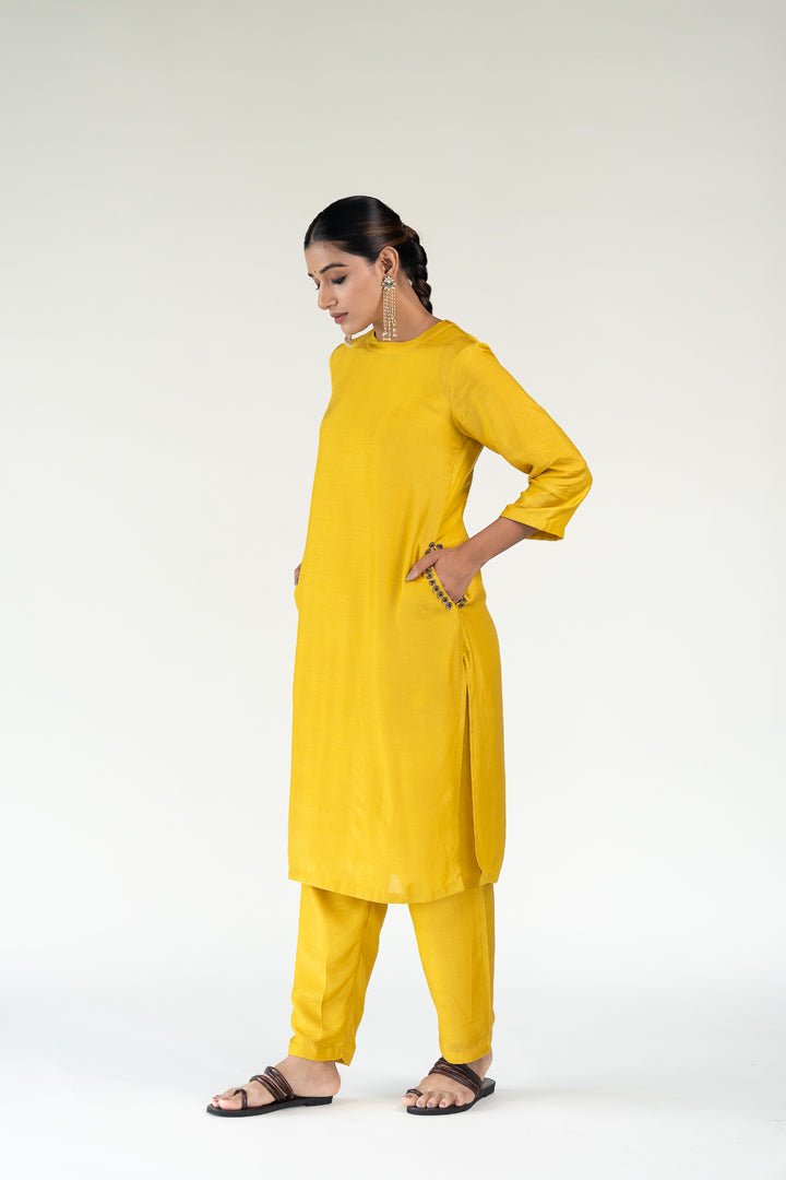 Yellow Gulzar Kurta (Set of 2) - CiceroniKurta Set, Festive WearNirjara