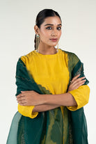 Yellow Gulzar Kurta Set with Shama Odhani - CiceroniKurta Set, Festive WearNirjara