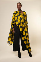 Yellow Leaf Tussar Peace Silk 3 in 1 Cape - CiceroniCapeAeshaane