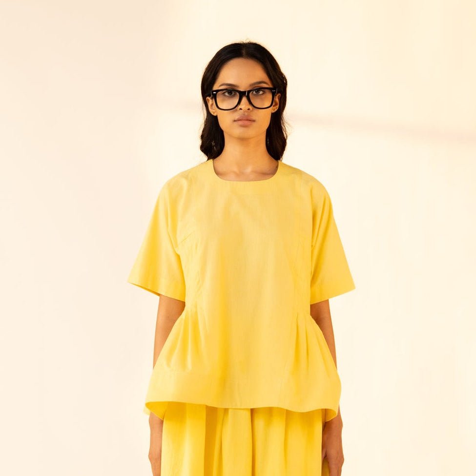 Yellow Peplum Top - CiceroniTopsOtouto