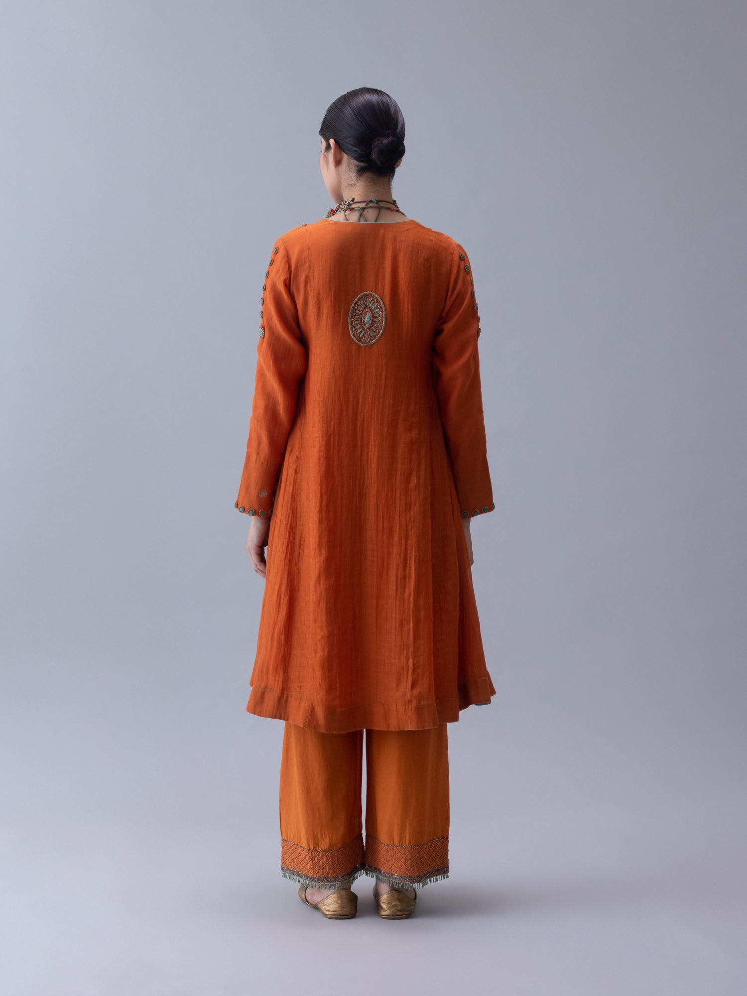 Yudron Orange Kurta - CiceroniKurta Set, Festive WearShades of India