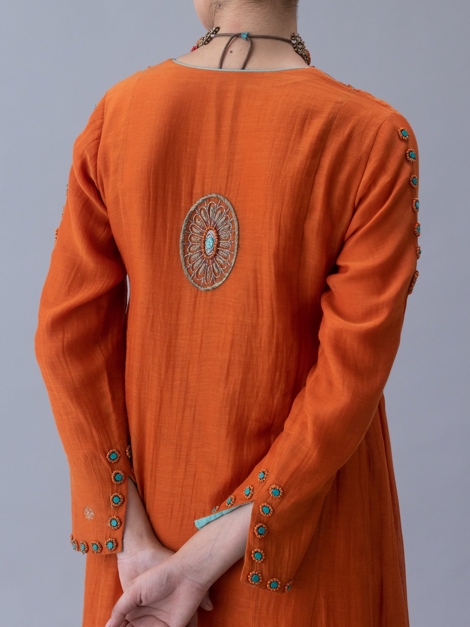 Yudron Orange Kurta - CiceroniKurta Set, Festive WearShades of India