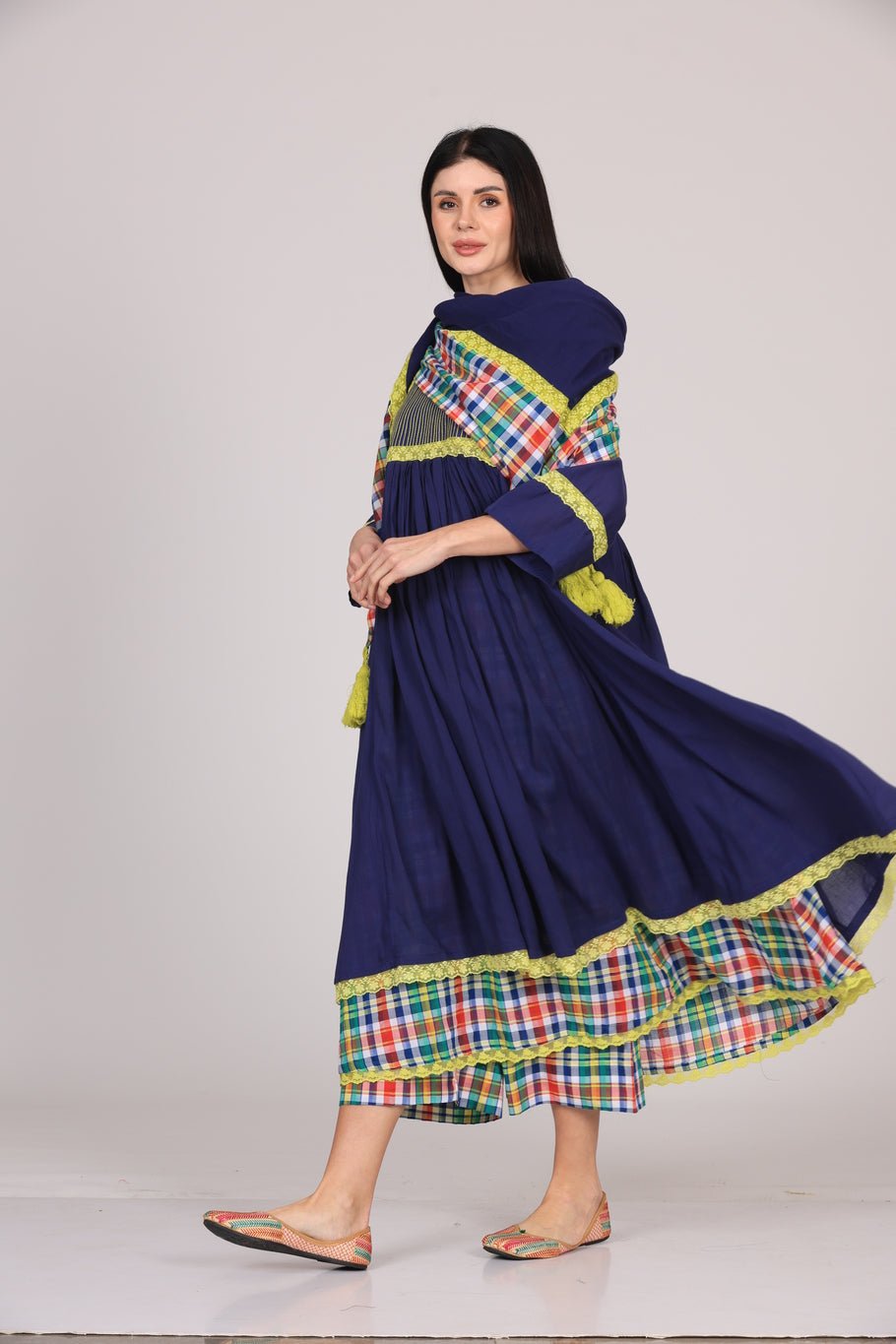 Zaara Dress Set - Navy Blue - CiceroniKurta Set, Everyday WearSheetal Joshi Verma