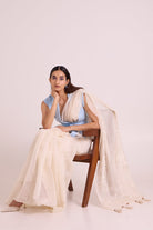 Zarya - Wrapped Vest & Embroidered Saree - CiceroniSareeMadder Much