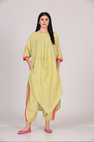 Zeba Cowl Set - Lime Green - CiceroniKurta Set, Everyday WearSheetal Joshi Verma